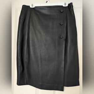 Ann Taylor Factory Black Buttoned Pencil Skirt